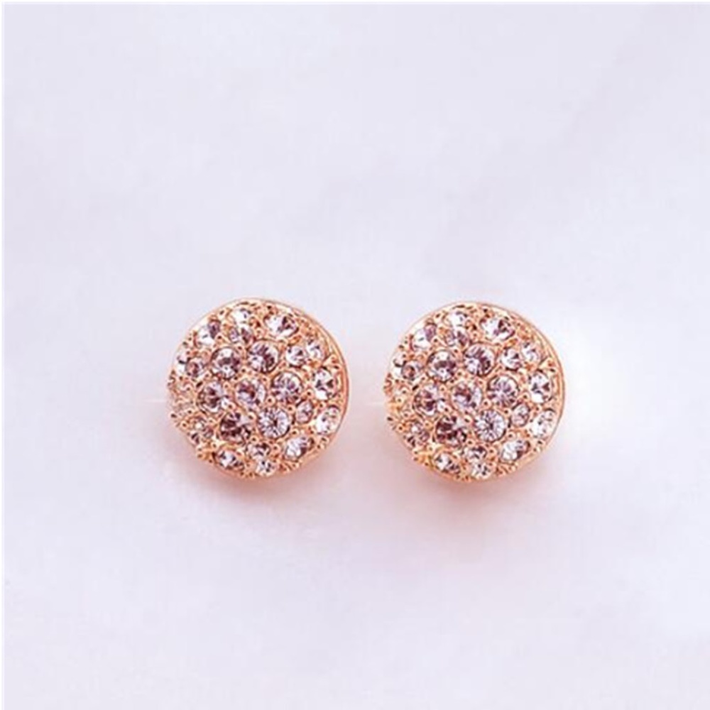 Full rhinestone circle earrings